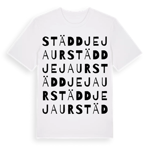 Städdjejaur ordlek t-shirt – ekologisk bomull t-shirt från Pinshirt