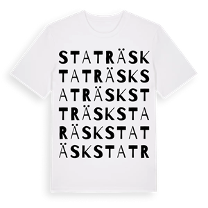 Staträsk ordlek t-shirt – ekologisk bomull t-shirt från Pinshirt
