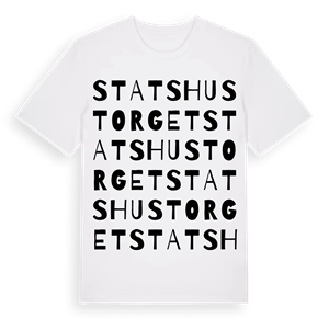 Statshustorget ordlek t-shirt – ekologisk bomull t-shirt från Pinshirt