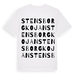 Stensborgkojan ordlek t-shirt – ekologisk bomull t-shirt från Pinshirt