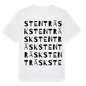 Stenträsk ordlek t-shirt – ekologisk bomull t-shirt från Pinshirt