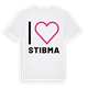 White t-shirt med Jag älskar Stibma t-shirt stort tryck