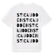 White t-shirt med Stickudden ordlek t-shirt