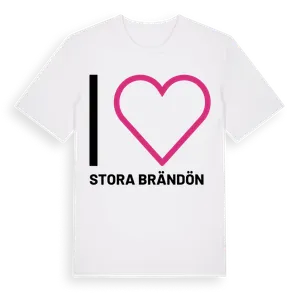 Jag älskar Stora Brändön t-shirt stort tryck – ekologisk bomull t-shirt från Pinshirt