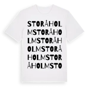 Storåholm ordlek t-shirt – ekologisk bomull t-shirt från Pinshirt