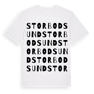 Storbodsund ordlek t-shirt – ekologisk bomull t-shirt från Pinshirt