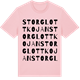 Pink Cotton t-shirt med Storglottkojan ordlek t-shirt