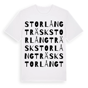 Storlångträsk ordlek t-shirt – ekologisk bomull t-shirt från Pinshirt
