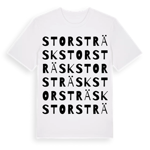 Storsträsk ordlek t-shirt – ekologisk bomull t-shirt från Pinshirt