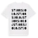 White t-shirt med Stuorsuoloj ordlek t-shirt