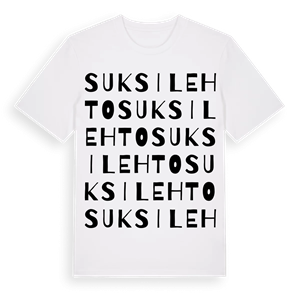 Suksilehto ordlek t-shirt – ekologisk bomull t-shirt från Pinshirt