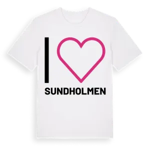 Jag älskar Sundholmen t-shirt stort tryck – ekologisk bomull t-shirt från Pinshirt