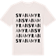 Vintage White t-shirt med Svanamyran ordlek t-shirt
