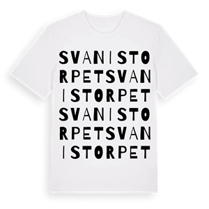 Svanistorpet ordlek t-shirt – ekologisk bomull t-shirt från Pinshirt