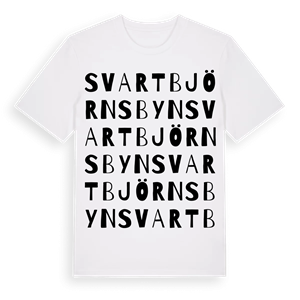 Svartbjörnsbyn ordlek t-shirt – ekologisk bomull t-shirt från Pinshirt