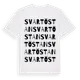 White t-shirt med Svartöstan ordlek t-shirt
