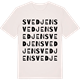 Vintage White t-shirt med Svedjen ordlek t-shirt