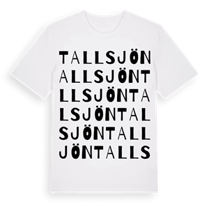 Tallsjön ordlek t-shirt – ekologisk bomull t-shirt från Pinshirt