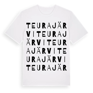 Teurajärvi ordlek t-shirt – ekologisk bomull t-shirt från Pinshirt