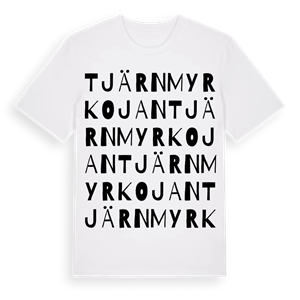 Tjärnmyrkojan ordlek t-shirt – ekologisk bomull t-shirt från Pinshirt