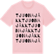 Pink Cotton t-shirt med Tjuonajåkk ordlek t-shirt