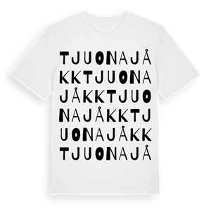 Tjuonajåkk ordlek t-shirt – ekologisk bomull t-shirt från Pinshirt