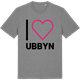 Mid Heather Gray t-shirt med Jag älskar Ubbyn t-shirt stort tryck
