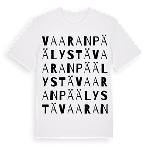 Vaaranpäälystä ordlek t-shirt – ekologisk bomull t-shirt från Pinshirt