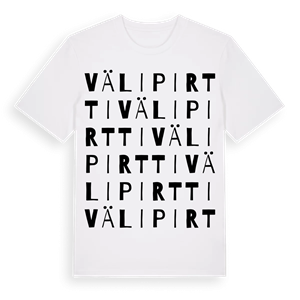 Välipirtti ordlek t-shirt – ekologisk bomull t-shirt från Pinshirt
