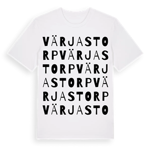 Värjastorp ordlek t-shirt – ekologisk bomull t-shirt från Pinshirt
