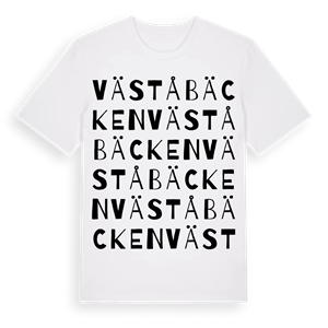 Väståbäcken ordlek t-shirt – ekologisk bomull t-shirt från Pinshirt