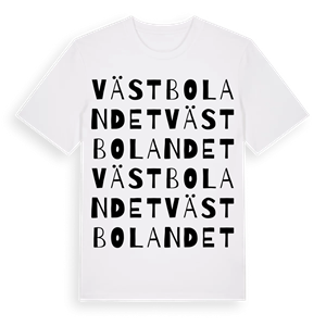 Västbolandet ordlek t-shirt – ekologisk bomull t-shirt från Pinshirt