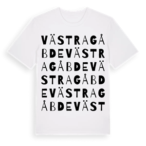 Västra Gåbde ordlek t-shirt – ekologisk bomull t-shirt från Pinshirt