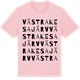 Pink Cotton t-shirt med Västra Kesajärv ordlek t-shirt