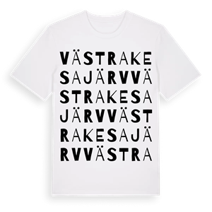 Västra Kesajärv ordlek t-shirt – ekologisk bomull t-shirt från Pinshirt