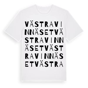 Västra Vinnäset ordlek t-shirt – ekologisk bomull t-shirt från Pinshirt