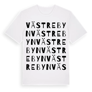 Västrebyn ordlek t-shirt – ekologisk bomull t-shirt från Pinshirt