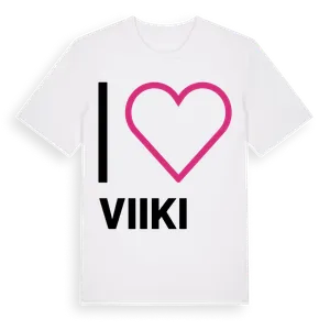 Jag älskar Viiki t-shirt stort tryck – ekologisk bomull t-shirt från Pinshirt