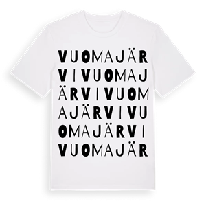 Vuomajärvi ordlek t-shirt – ekologisk bomull t-shirt från Pinshirt