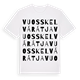White t-shirt med Vuosskelvárátja ordlek t-shirt