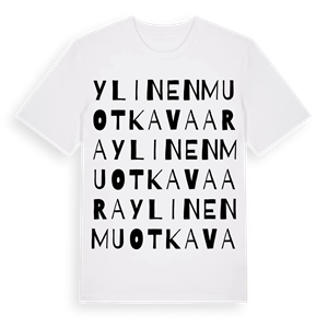 Ylinen Muotkavaara ordlek t-shirt – ekologisk bomull t-shirt från Pinshirt