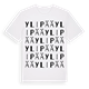 White t-shirt med Ylipää ordlek t-shirt