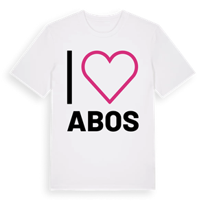 Jag älskar Abos t-shirt stort tryck – ekologisk bomull t-shirt från Pinshirt