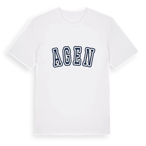 Agen college t-shirt – ekologisk bomull t-shirt från Pinshirt