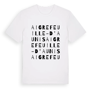 Aigrefeuille-d'Aunis ordlek t-shirt – ekologisk bomull t-shirt från Pinshirt