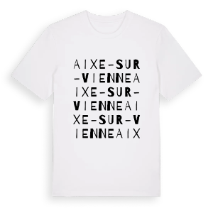 Aixe-sur-Vienne ordlek t-shirt – ekologisk bomull t-shirt från Pinshirt