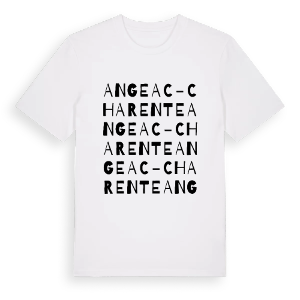 Angeac-Charente ordlek t-shirt – ekologisk bomull t-shirt från Pinshirt
