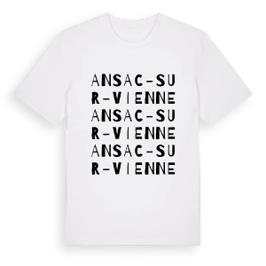 Ansac-sur-Vienne ordlek t-shirt – ekologisk bomull t-shirt från Pinshirt