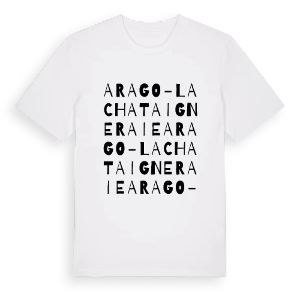 Arago-La Chataigneraie ordlek t-shirt – ekologisk bomull t-shirt från Pinshirt