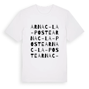 Arnac-la-Poste ordlek t-shirt – ekologisk bomull t-shirt från Pinshirt